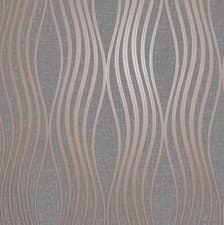 Image of Quartz Wave Metallic Glitter Fine Decor Modern Wallpaper Copper/Grey FD42568