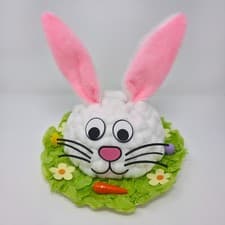 Image of Handmade Fluffy Easter Bunny Rabbit Bonnet Boys Girls School Parade Party Hat