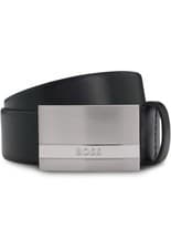 Image of Boss Mens Baxton Leather Belt Black Size 80cm / 30 RRP £89 New