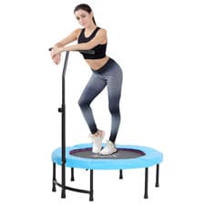 Image of 40'' Kids Mini Trampoline, Adult Rebounder Jumper w/ Handle Fitness HOMCOM