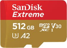 Image of Sandisk 512GB Extreme Microsdxc Card +SD Adapter, Microsd Card for Smartphones,