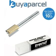 Image of Trend BR04X1/4TC 12mm 1/4" TCT Straight Hinge Recess 2 Flute Router Cutter
