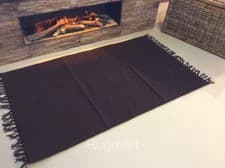 Image of Eco Friendly Plain Chocolate Brown Sustainable Natural Recycled Cotton Rich Rugs