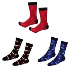 Image of Adults Kid's Football Team Print Patterned Socks Ideal Gift UK Seller