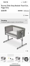 Image of NEW Joie Roomie™ Glide Bedside Crib- Grey - Same Day Shipping ✅