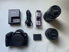 Image of Canon EOS R50 Mirrorless Camera with 18-45mm & 55-210mm IS STM - Black