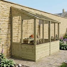 Image of 8 x 4 Wooden Lean Too Greenhouse Potting Shed T&G Pent Roof 8ft x 4ft Waltons