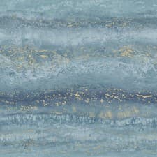 Image of Semper Marble Teal Metallic Horizontal Ombre Wave Muriva Wallpaper Roll 10m