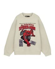 Image of Marvel Beige The Amazing Spiderman Sweatshirt Mens