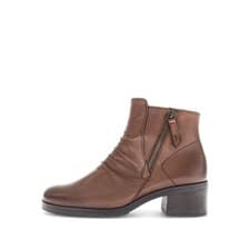 Image of Gabor 72.811.65 Jenna Ladies Sattel Brown Leather Side Zip Ankle Boots