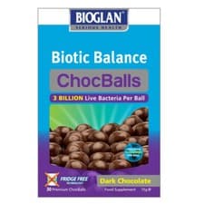 Image of BIOGLAN Biotic Balance Chocballs Dark Chocolate Flavor 30 Chewable Tablets