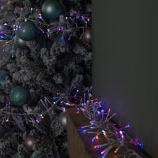 Image of 9.3m 720 Rainbow LED Christmas Cluster String Lights with Timer on Clear Cable