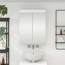 Image of WALPLUS TULUM High Gloss White Mirror Cabinet Bathroom Modern Wall Unit