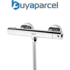 Image of Bristan Thermostatic Bar Mixer Shower Round Chrome Valve Only - Bottom Outlet