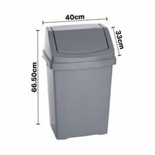 Image of 50 Litre Large Swing Bin for Kitchen Waste Dustbin with Lid - Bathroom Bedroom