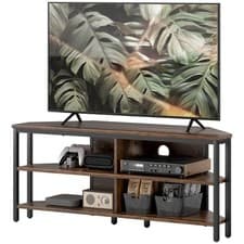 Image of HOMCOM 50" TV Stand Cabinet, TV Unit with Storage Shelves, Rustic Brown