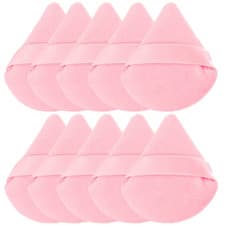 Image of Triangle Velvet Powder Puff Set Reusable Mini Makeup Sponge for Flawless Finish