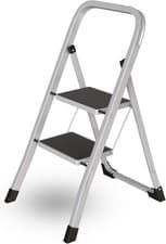Image of 3 / 2 Step Ladder Portable Compact Folding Metal Non Slip Stool Heavy Duty Steel