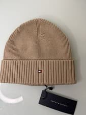 Image of Tommy Hilfiger Grey Ribbed Beanie Hat Brand New with Tags One Size Fits All