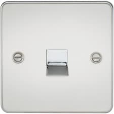 Image of Knightsbridge Flat Plate Telephone extension socket - Polished Chrome FP7400PC