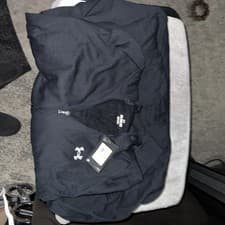 Image of Under Armour Rival Fleece Hoodie 5XL Full Zip Black UA Loose Fit NEW WITH TAGS