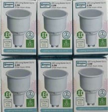 Image of 6x Crompton 5.5W GU10 Long Neck LED bulb 74mm x 50mm 2700k Warm White 13452