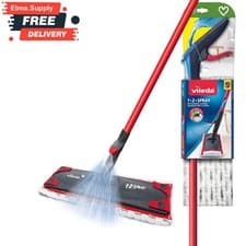 Image of Vileda 1-2 Spray Mop - Bucketless, Washable Microfiber Pad & Refillable Tank New