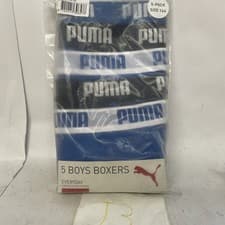 Image of PUMA Boys Boxers Kids Cotton Rich Everyday Boxer Shorts 5 Pack Size 164