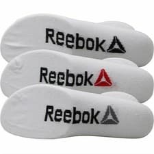 Image of Reebok Original 3 Pack mens ankle Logo Socks in White UK size 6 - 10 EU 40 44