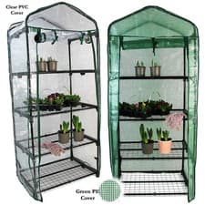 Image of 4 Tier Mini Greenhouse Outdoor Garden Plants Grow Green House PVC or PE Cover