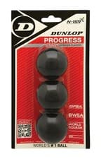Image of Dunlop Squash Balls Progress Red, 3 Ball Blister Pack, 3 Balls, Red,Yellow