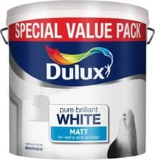 Image of Dulux Pure Brilliant White MATT Emulsion - Walls & Ceilings Paint 6L