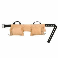 Image of KUNYS 12 Pocket Pouch Strong Suede Leather Carpenters Tool Belt Apron, AP-527X