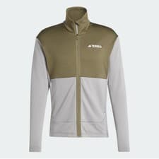 Image of Adidas Terrex Mens Light Fleece FZ Jacket Grey Green Size Large RRP£80