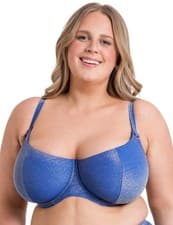 Image of Curvy Kate Sapphire Seas Bikini Top Balcony Scooped Womens Swimwear CS037306