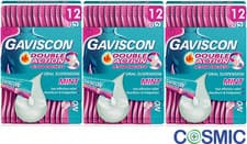 Image of 3 X GAVISCON DOUBLE ACTION LIQUID SACHETS MINT FLAVOUR - 12 X 10ML