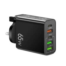 Image of 65W Quick Charger UK Plug Fast Wall Charger Power Adapter 5 Port USB-C PD Type C