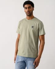 Image of Belstaff Short Sleeved Mens Logo Patch T-Shirt - Lichen