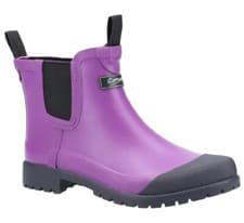 Image of Cotswold Blenheim Ankle Wellies Purple Waterproof ladies Women's Country Garden