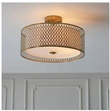 Image of Endon 101568 Cordero 3 light gold semi flush celling light