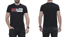 Image of Diesel T-Diego-Cuty Mens Black T Shirt Pullover Cotton Sportswear Casual Tee