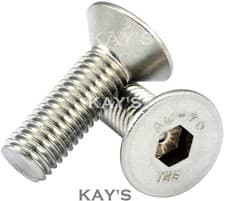 Image of M4 M5 M6 M8 M10 COUNTERSUNK SCREWS ALLEN KEY SOCKET BOLTS A4 STAINLESS STEEL 316