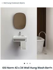 Image of GSI Ceramic Norm Washbasin 42x32 Single Tap Glossy White BNIB Single Tap