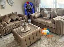 Image of Lily Sofaset | 3 & 2 seater| | mink Plush | Brand New | Free Delivery