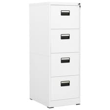 Image of Filing Cabinet White 46x62x133 cm Steel