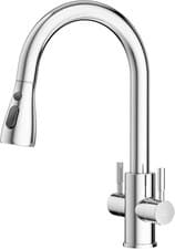 Image of Hurran Monobloc Dual Lever 360°Swivel Kitchen Sink Mixer Tap with Pull Down Spra