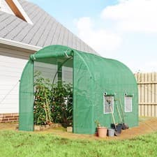 Image of Walk-in Polytunnel Greenhouse Dome Garden Grow House w/ Window Door Heat Shed