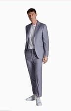 Image of TED BAKER Suit 2 Piece Set Jacket 38R & Trousers 32" Sharkskin Mauve Wool Blend