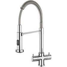 Image of Franke Varzo Pull Out Mono Mixer Chrome Kitchen Tap Twin Lever Quarter Turn