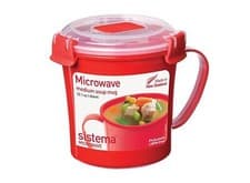 Image of Sistema Microwave Soup Mug Cup Containers 656ml Fast Stews Hot Drink Travel
